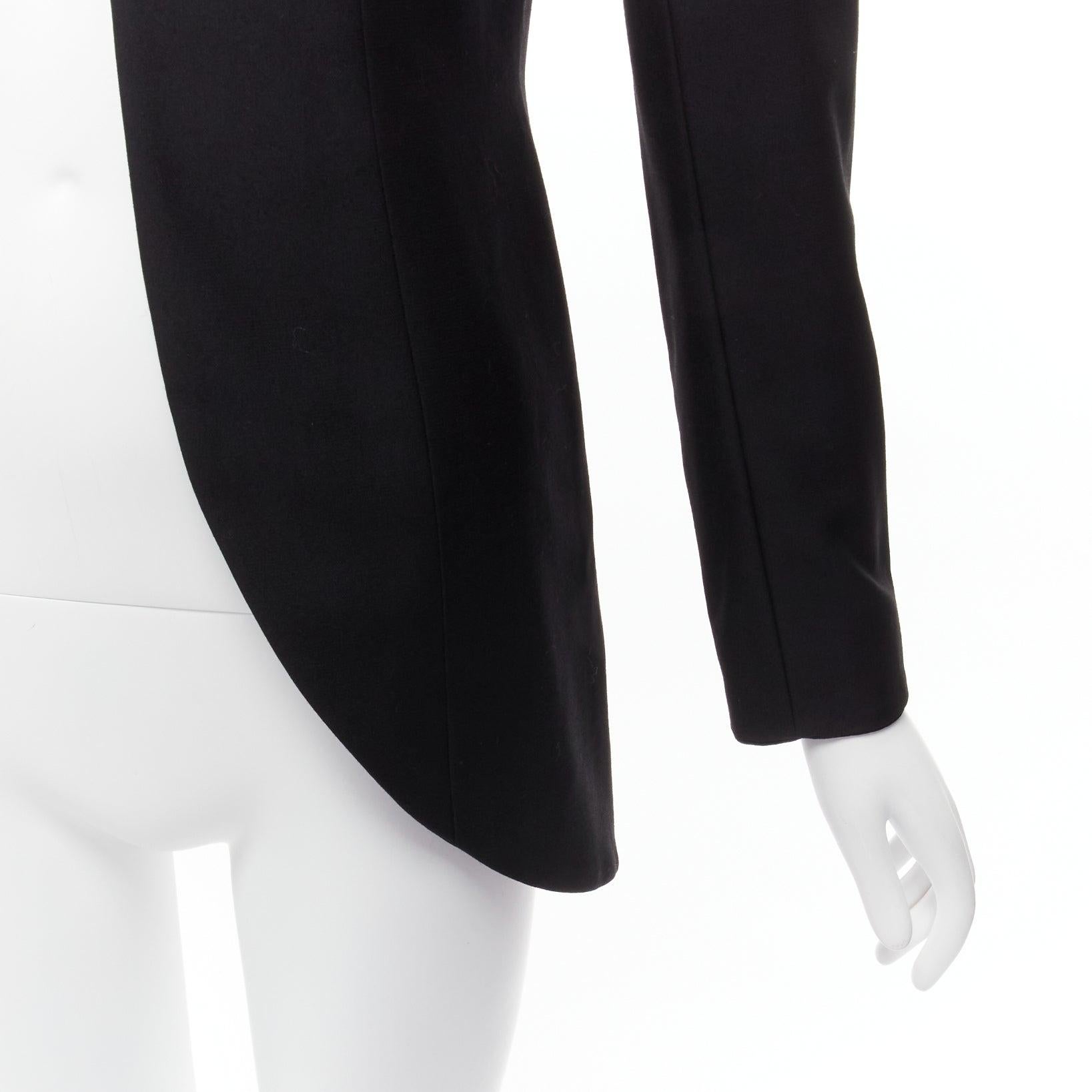 CHRISTIAN DIOR John Galliano 1999 Runway black Mao Mandarin collar jacket FR38 M For Sale 3