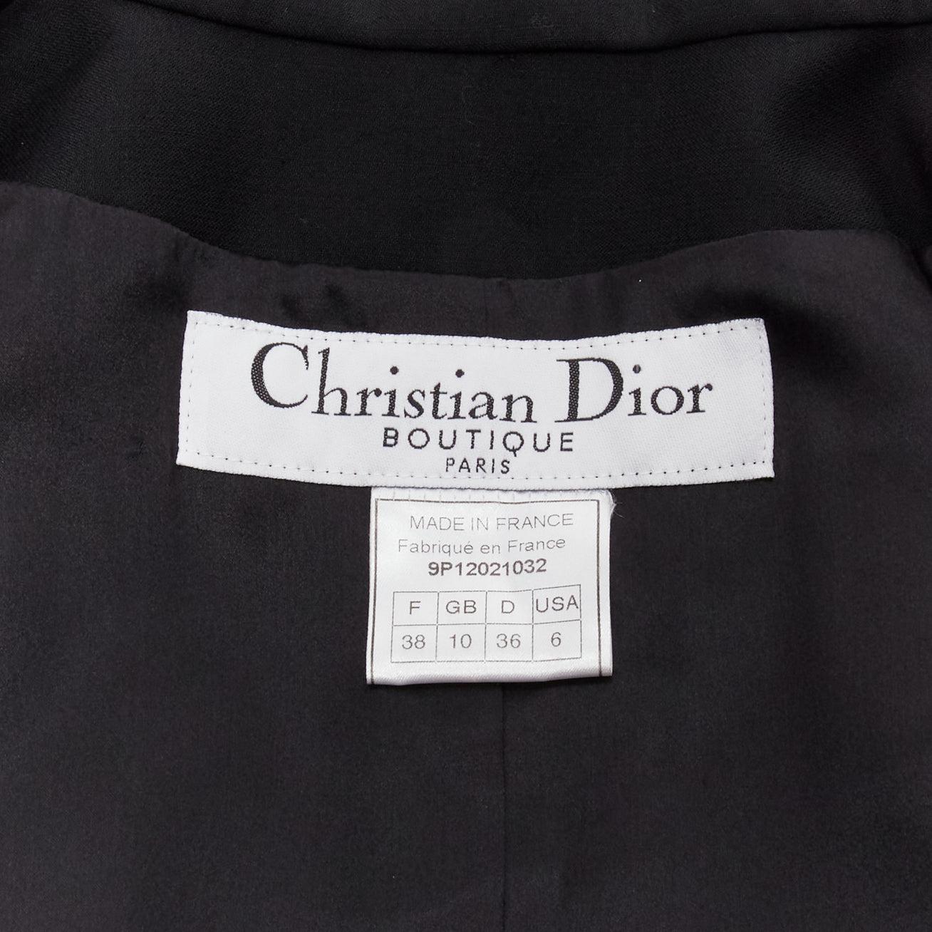 CHRISTIAN DIOR John Galliano 1999 Runway black Mao Mandarin collar jacket FR38 M For Sale 4