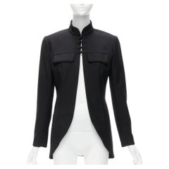CHRISTIAN DIOR John Galliano 1999 Runway black Mao Mandarin collar jacket FR38 M