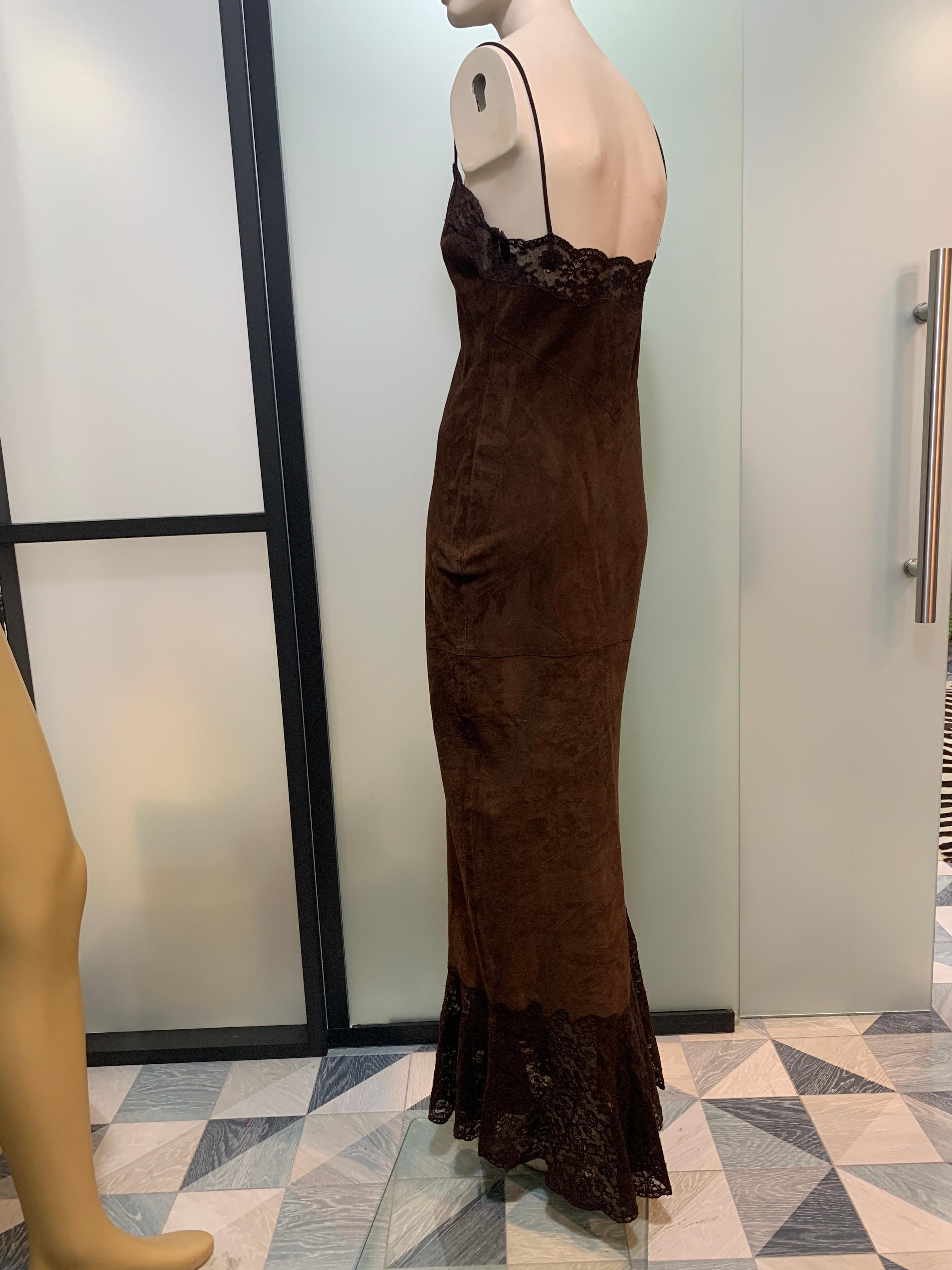 Christian Dior & John Galliano 2001 f/w Velvet Goat and Lace Dress For Sale 5