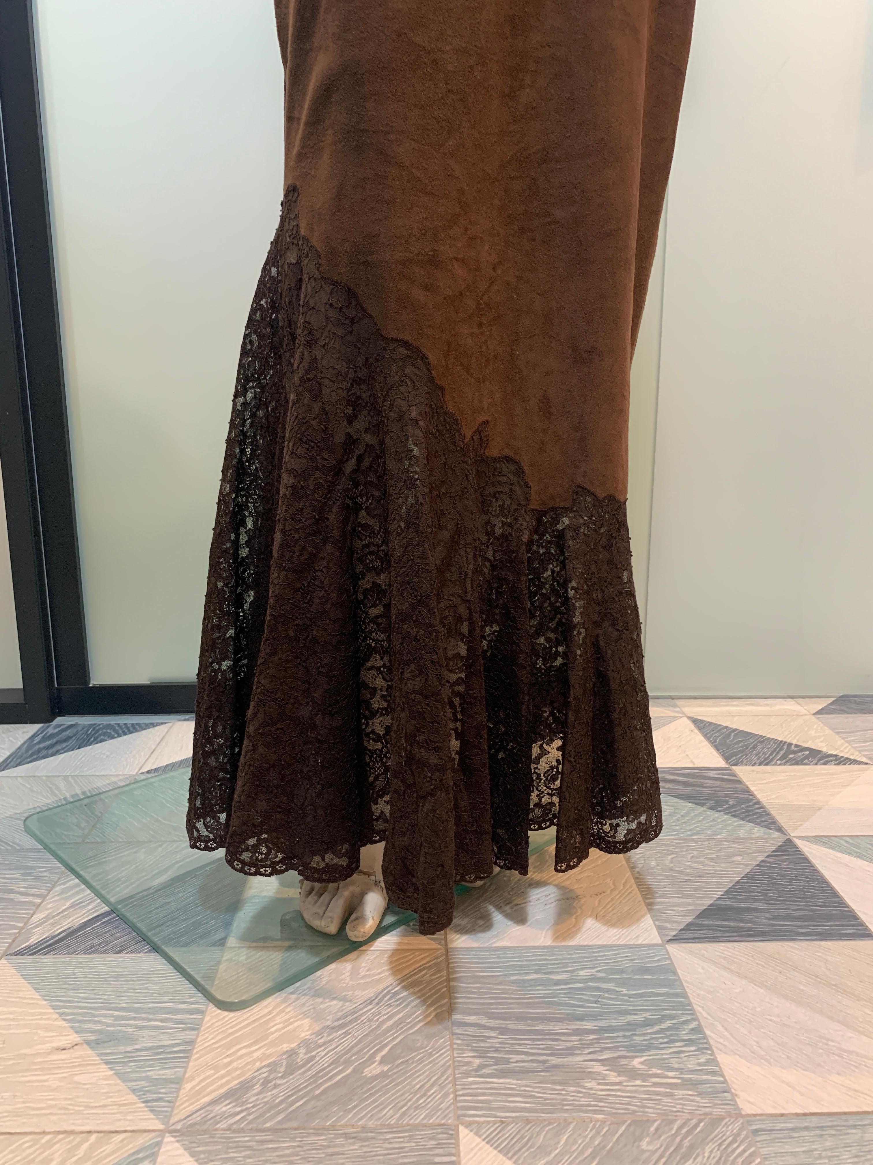 Black Christian Dior & John Galliano 2001 f/w Velvet Goat and Lace Dress For Sale