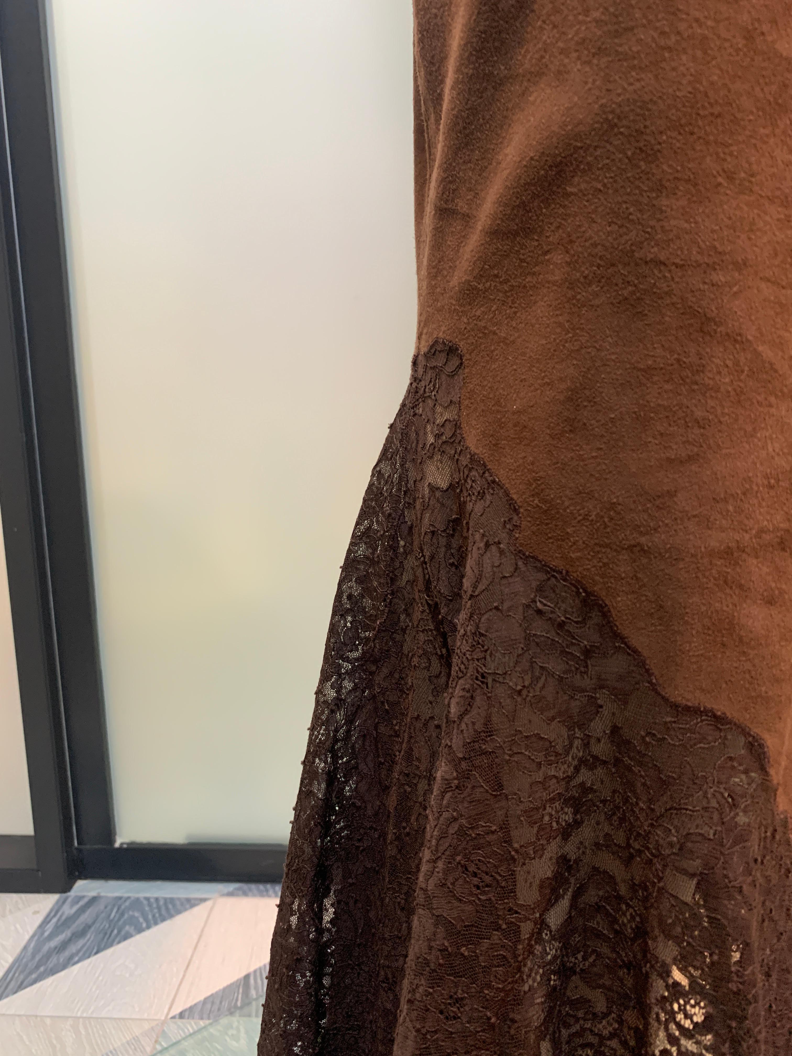 Christian Dior & John Galliano 2001 f/w Velvet Goat and Lace Dress In Excellent Condition For Sale In Алматинский Почтамт, KZ