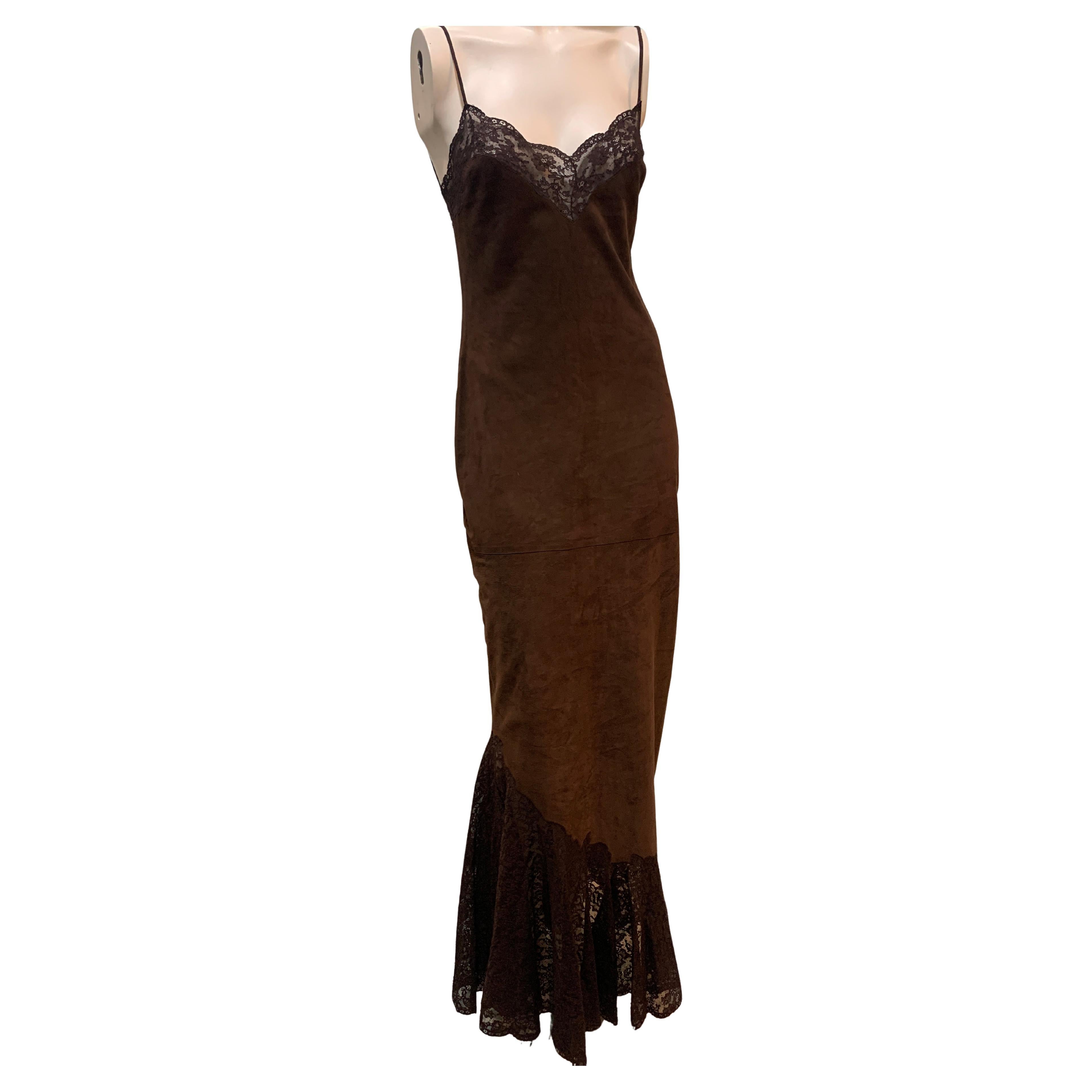 Christian Dior & John Galliano 2001 f/w Velvet Goat and Lace Dress For Sale