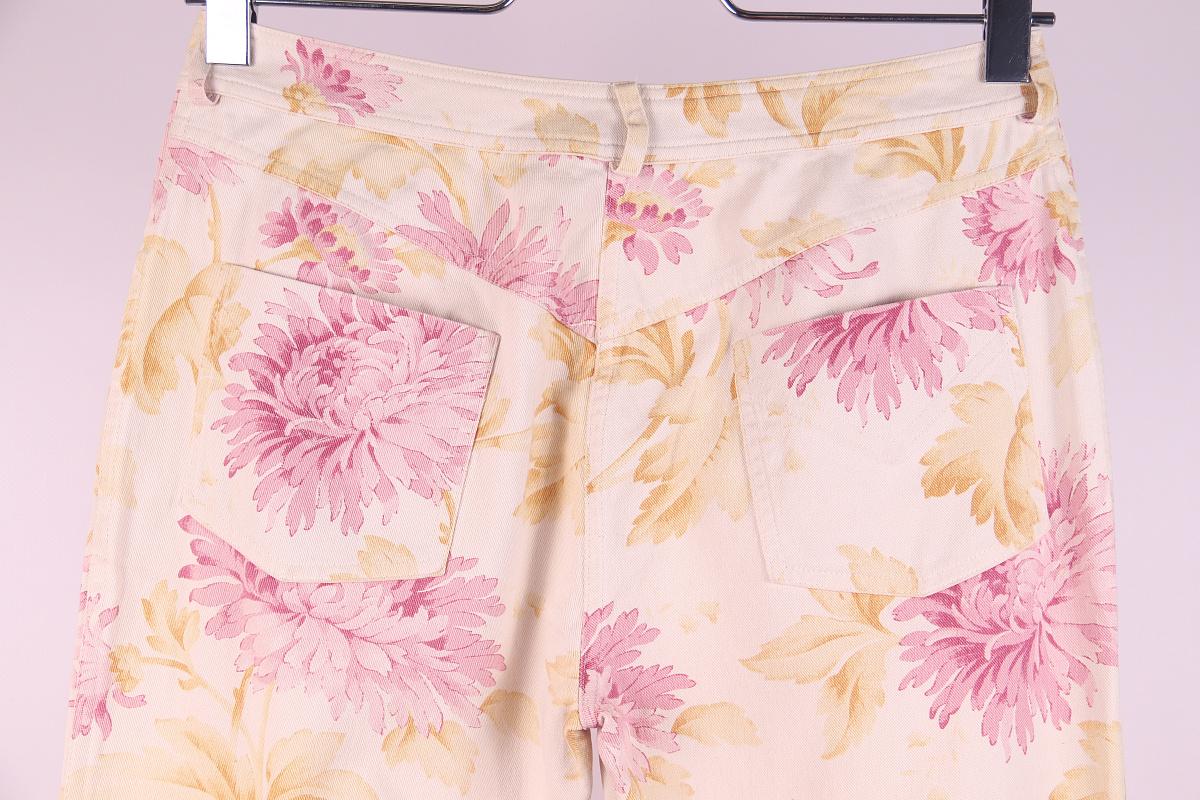 Pink Christian Dior & John Galliano 2001 Y2K denim floral print For Sale