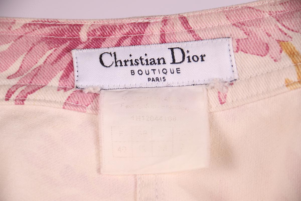 Christian Dior & John Galliano 2001 Y2K denim floral print For Sale 1