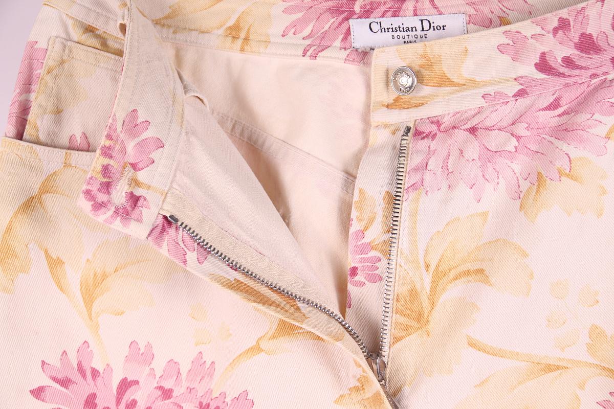 Christian Dior & John Galliano 2001 Y2K denim floral print For Sale 2