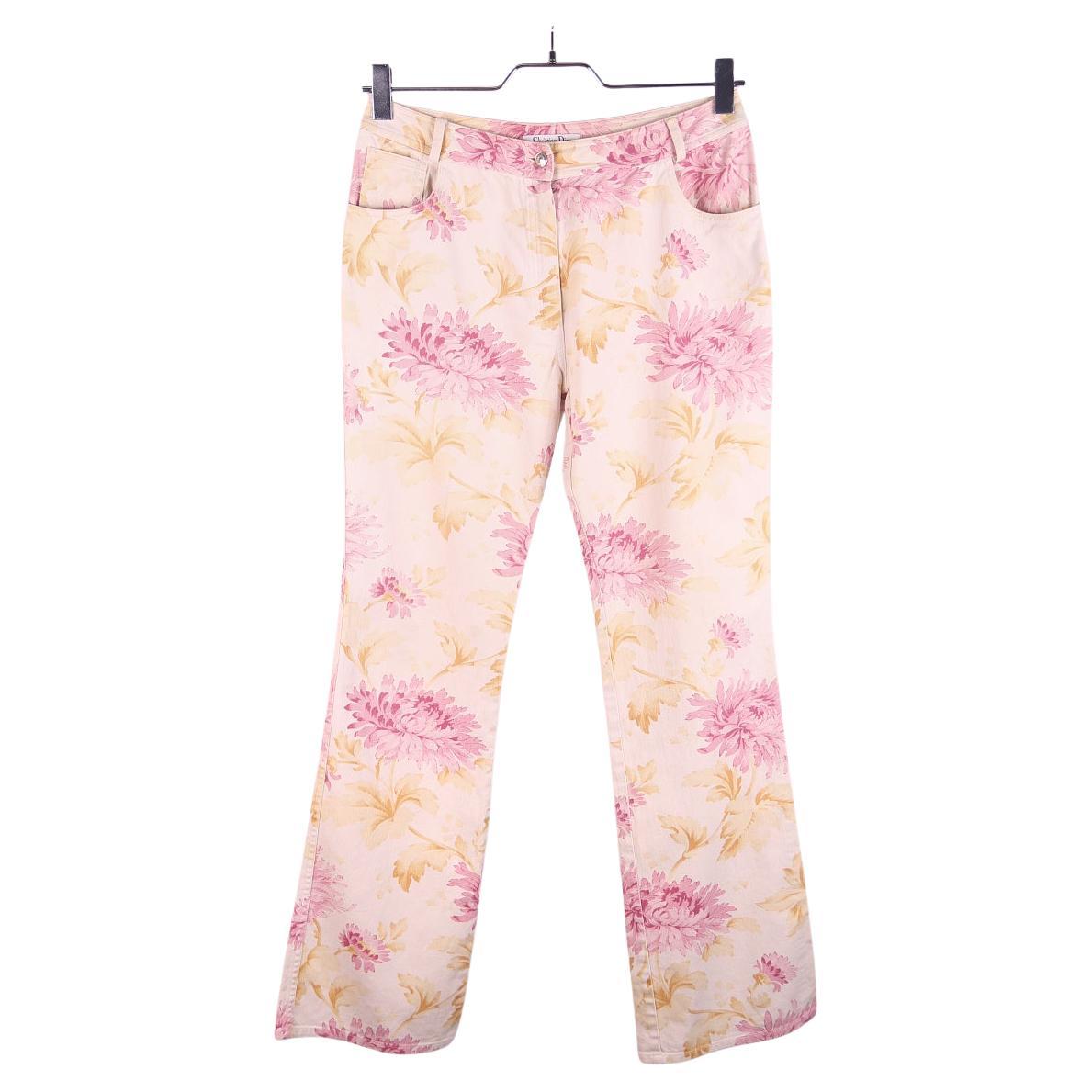Christian Dior & John Galliano 2001 Y2K denim floral print For Sale