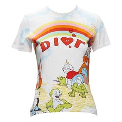 CHRISTIAN DIOR John Galliano 2002 Vintage white rainbow fairytale tshirt FR40 L