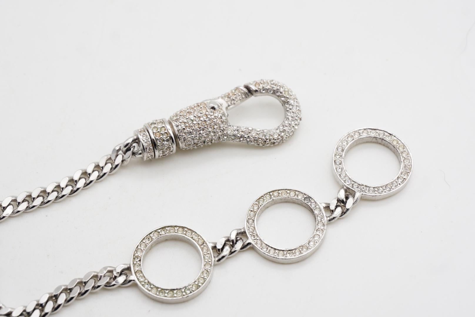 CHRISTIAN DIOR John Galliano 2003 Logotipo Cristales Duros Collar Gargantilla de Plata en venta 7
