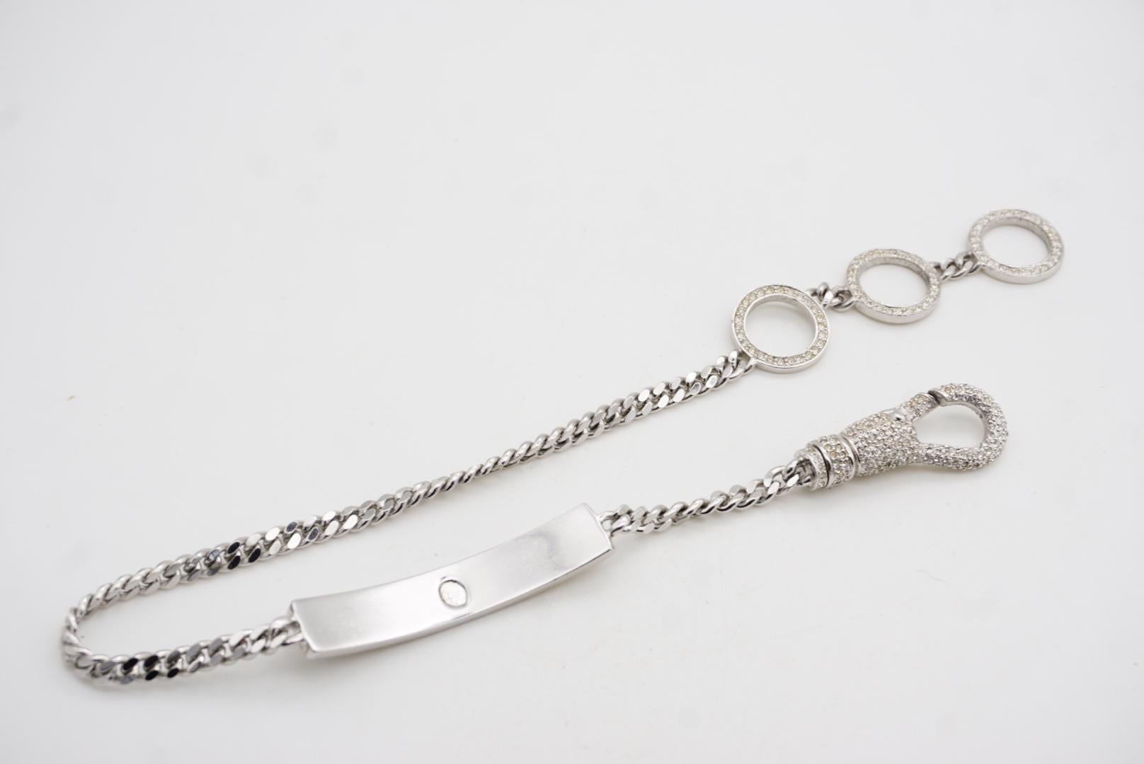CHRISTIAN DIOR John Galliano 2003 Logotipo Cristales Duros Collar Gargantilla de Plata en venta 9