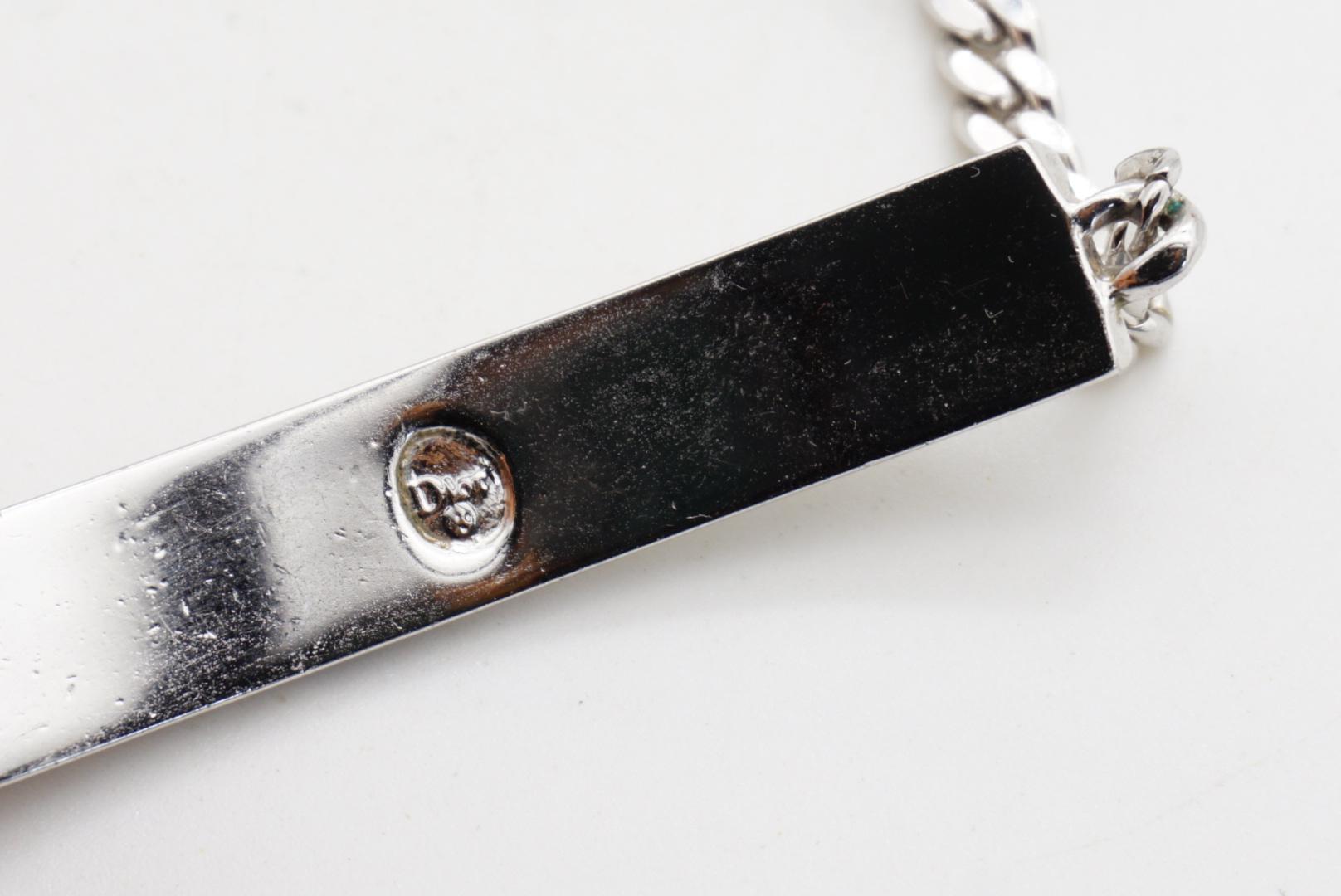 CHRISTIAN DIOR John Galliano 2003 Logotipo Cristales Duros Collar Gargantilla de Plata en venta 10