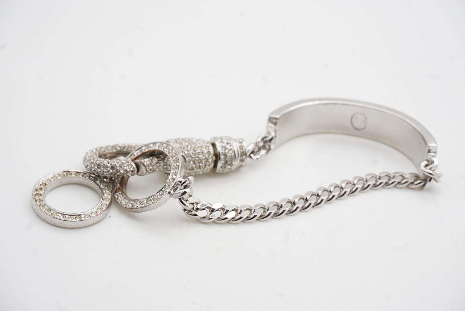 CHRISTIAN DIOR John Galliano 2003 Pulsera de Plata con Logotipo y Cristales Enteros en venta 5