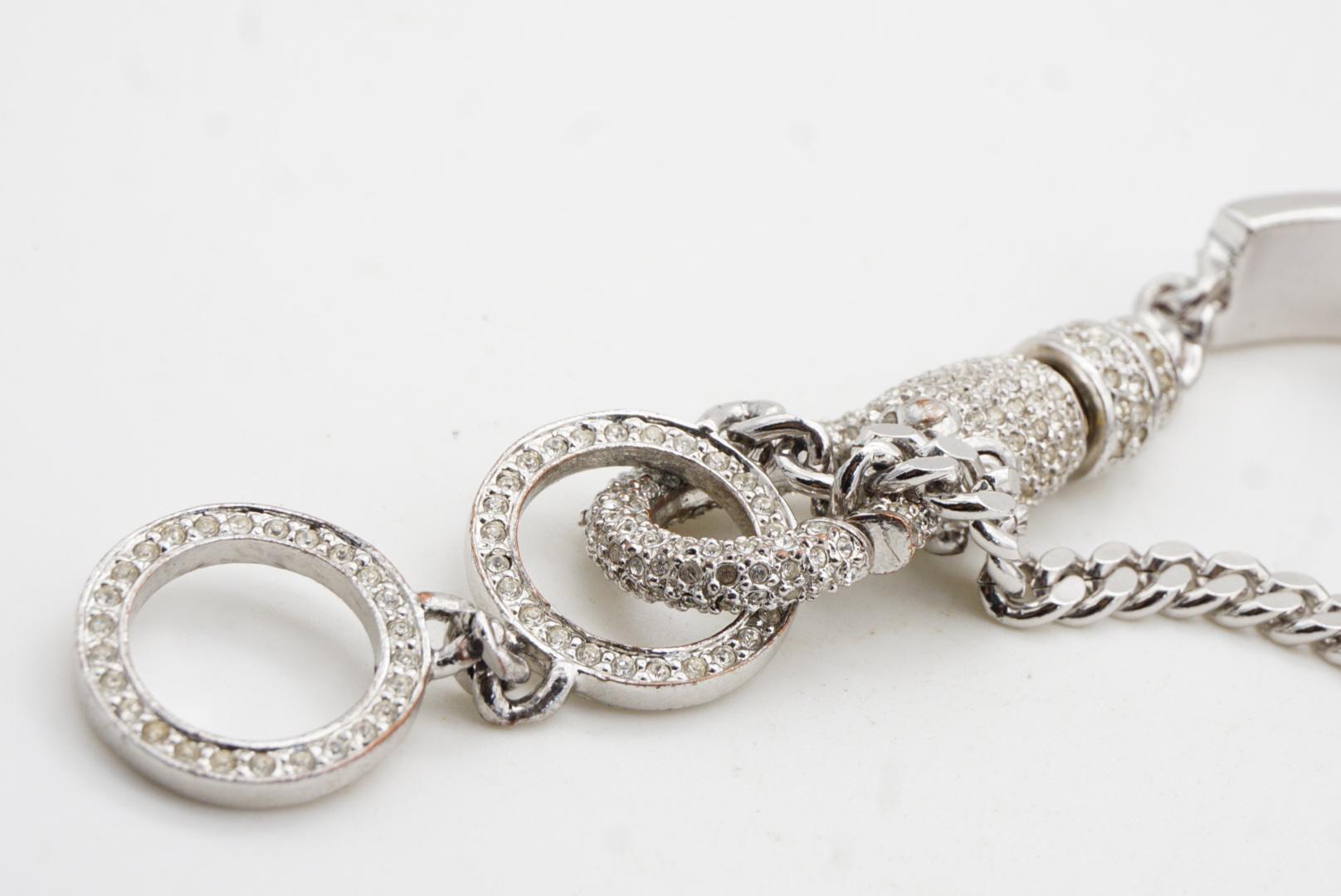 CHRISTIAN DIOR John Galliano 2003 Pulsera de Plata con Logotipo y Cristales Enteros en venta 7