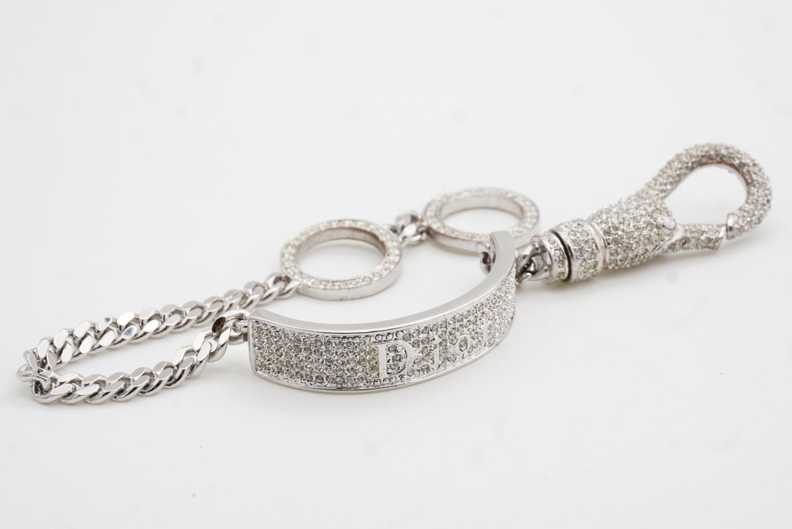 CHRISTIAN DIOR John Galliano 2003 Pulsera de Plata con Logotipo y Cristales Enteros en venta 8