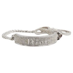 CHRISTIAN DIOR John Galliano for Christian Dior 2003 Logo Hardcore Cristalli Interi Silver Bracciale