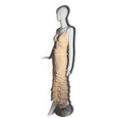 Christian Dior - John Galliano 2004 Blush Pink Silk Crystal Embellished Bias Cut