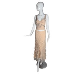 Christian Dior - John Galliano 2004 Blush Pink Silk Crystal Embellished Bias Cut