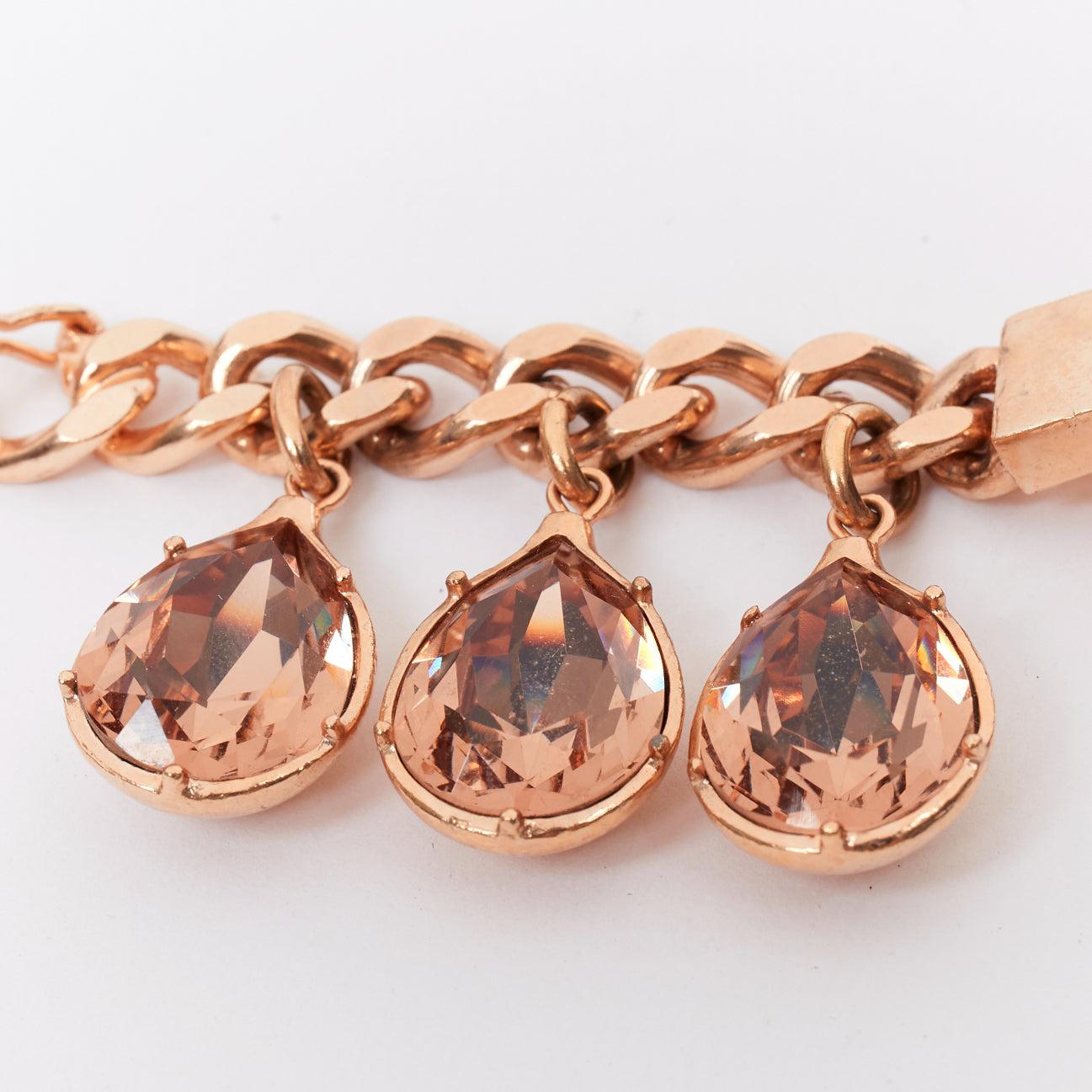 CHRISTIAN DIOR John Galliano 2004 Runway chain drop rhinestone chain bracelet en Bueno estado para la venta en Hong Kong, NT