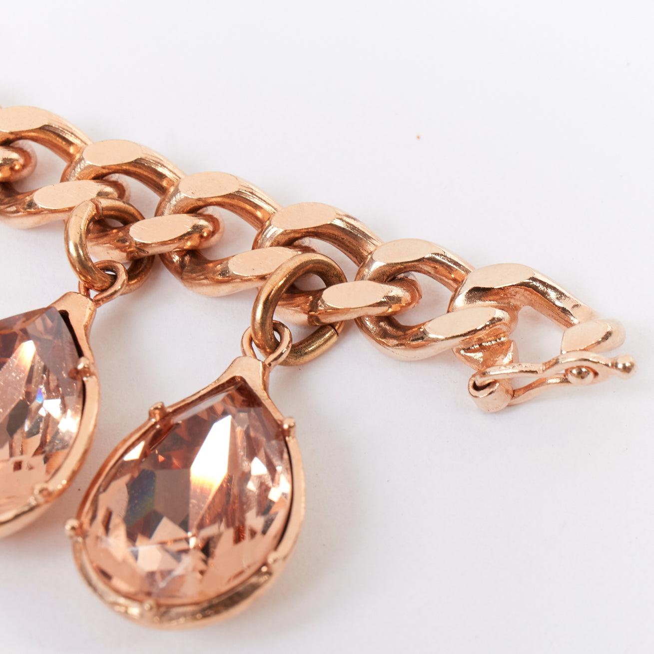 De las mujeres CHRISTIAN DIOR John Galliano 2004 Runway chain drop rhinestone chain bracelet en venta