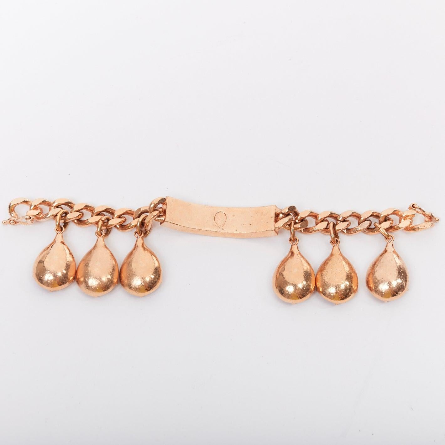 CHRISTIAN DIOR John Galliano 2004 Runway chain drop rhinestone chain bracelet en venta 1