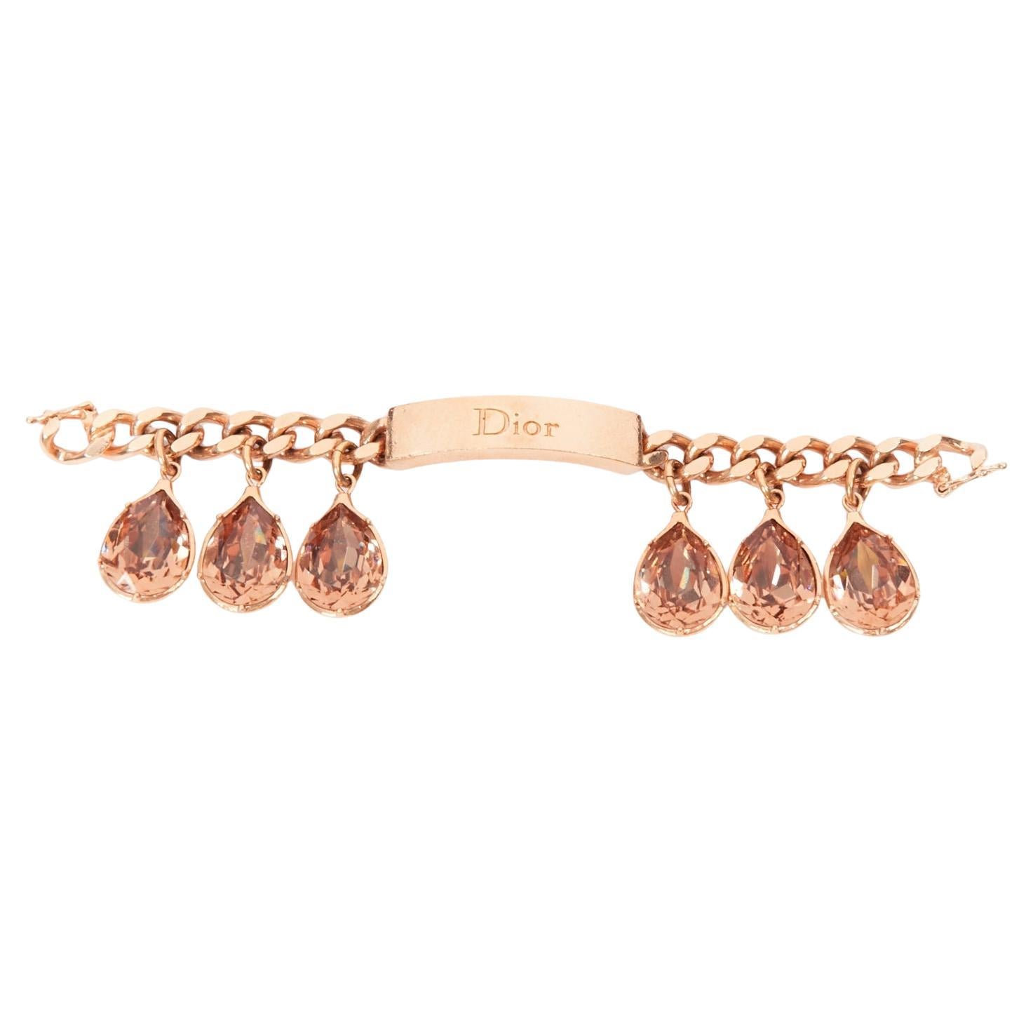 CHRISTIAN DIOR John Galliano 2004 Runway chain drop rhinestone chain bracelet