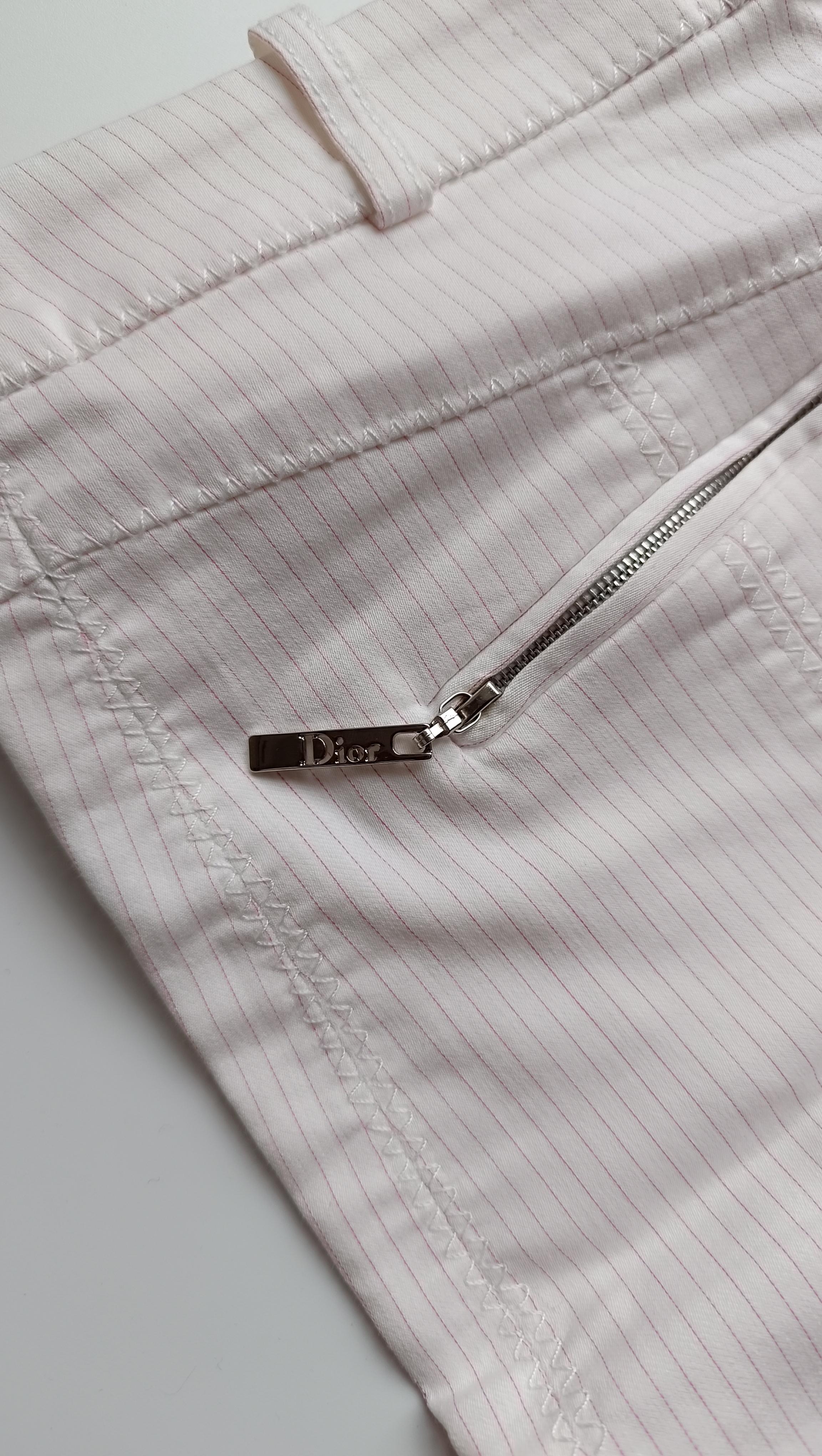 Christian Dior & John Galliano 2005 pensil cotton Skirt logo buttonY2K For Sale 13
