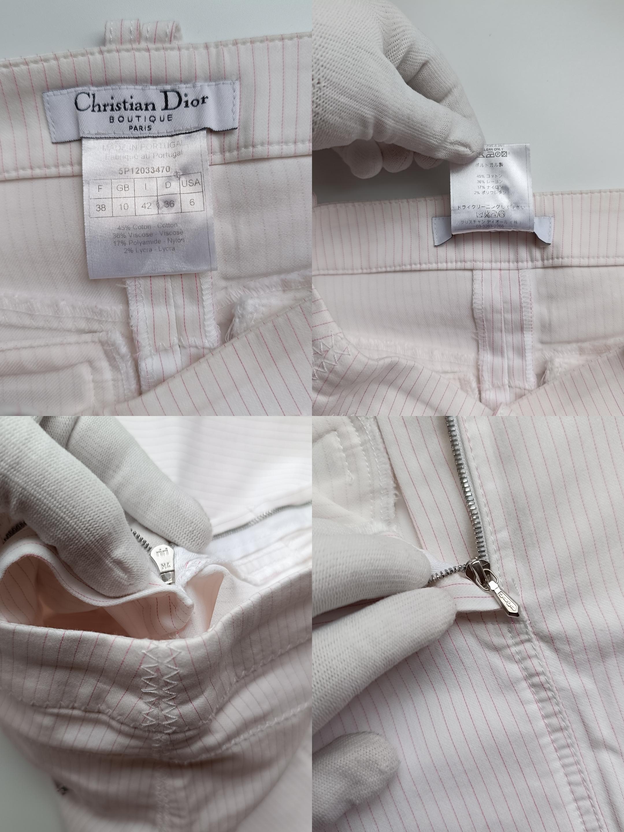 Christian Dior & John Galliano 2005 pensil cotton Skirt logo buttonY2K For Sale 14