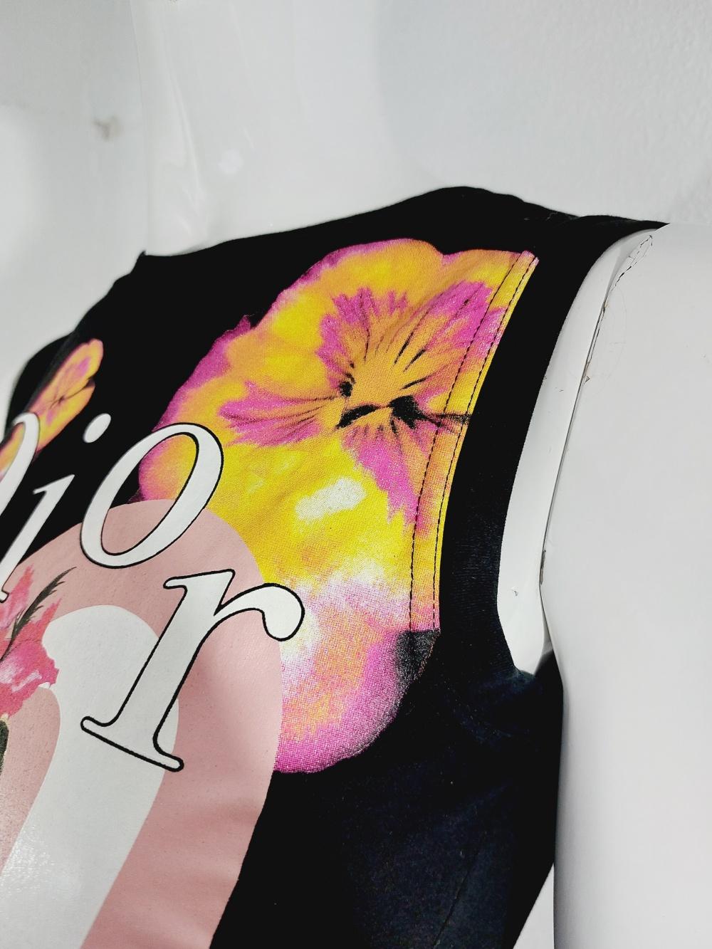 Christian Dior John Galliano 2005 Pop Art Portrait Lips Floral Heart Top T-Shirt 4