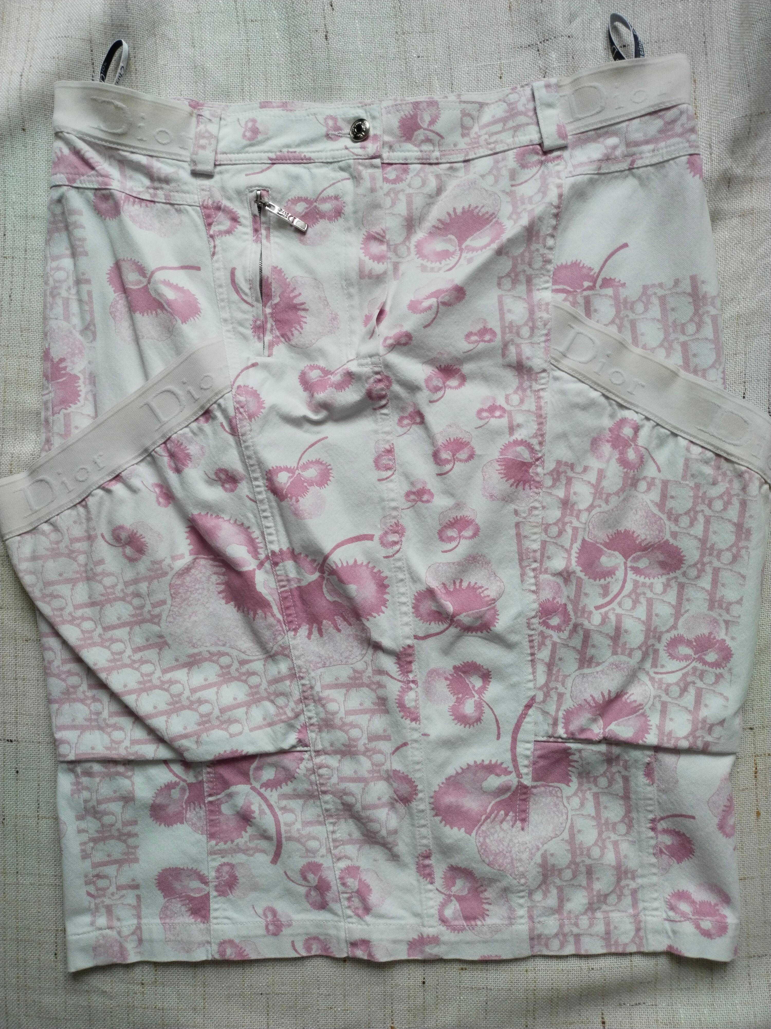 Women's Christian Dior & Galliano 2005 Skirt Barbie pink cherry blossom diorissimo Y2K For Sale