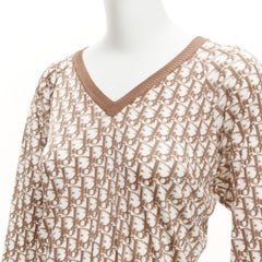 CHRISTIAN DIOR John Galliano 2005 Vintage CD trotter monogram sweater FR38 M