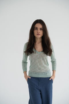 Christian Dior & John Galliano 2006 logo perforation jumper