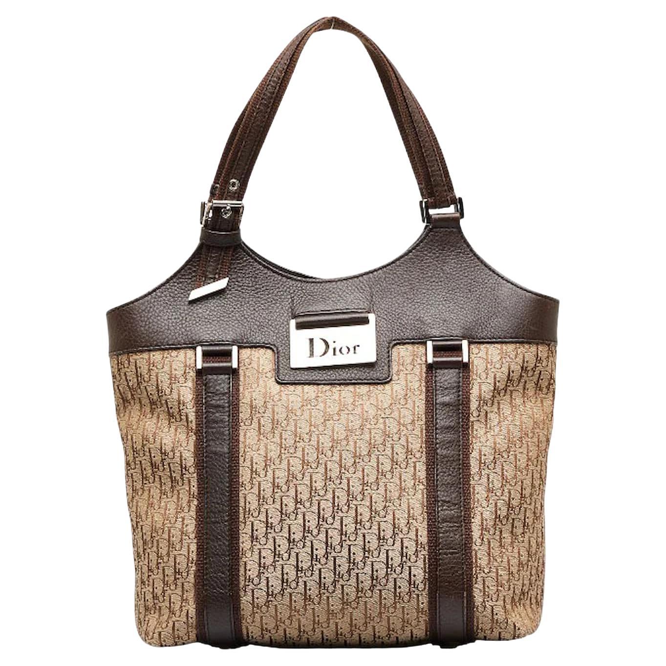 Christian Dior & John Galliano 2007 Street Chic Tote Bag with Trotter Pattern For Sale