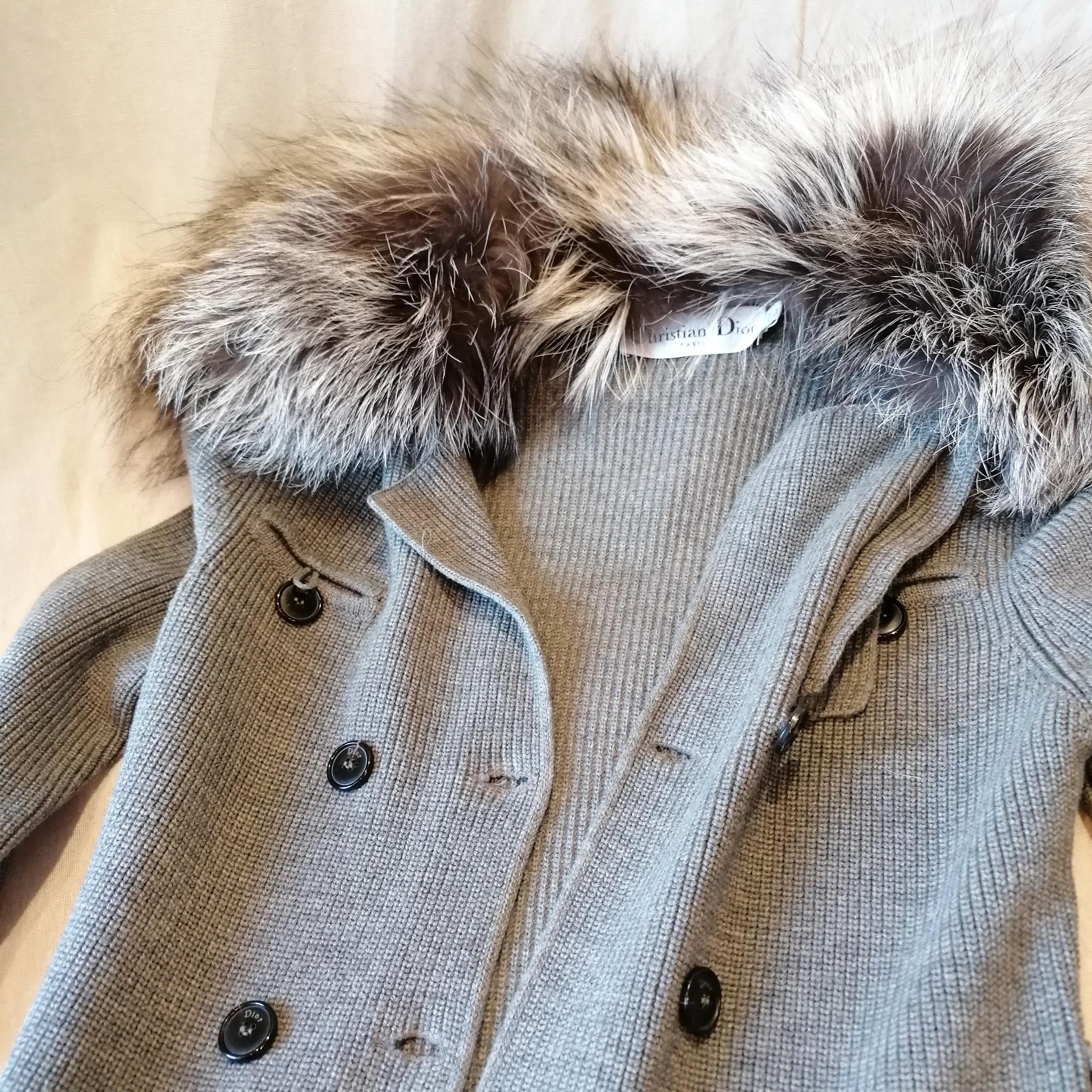 Christian Dior et John Galliano  Manteau de laine tricotée combinée 2010 en vente 14