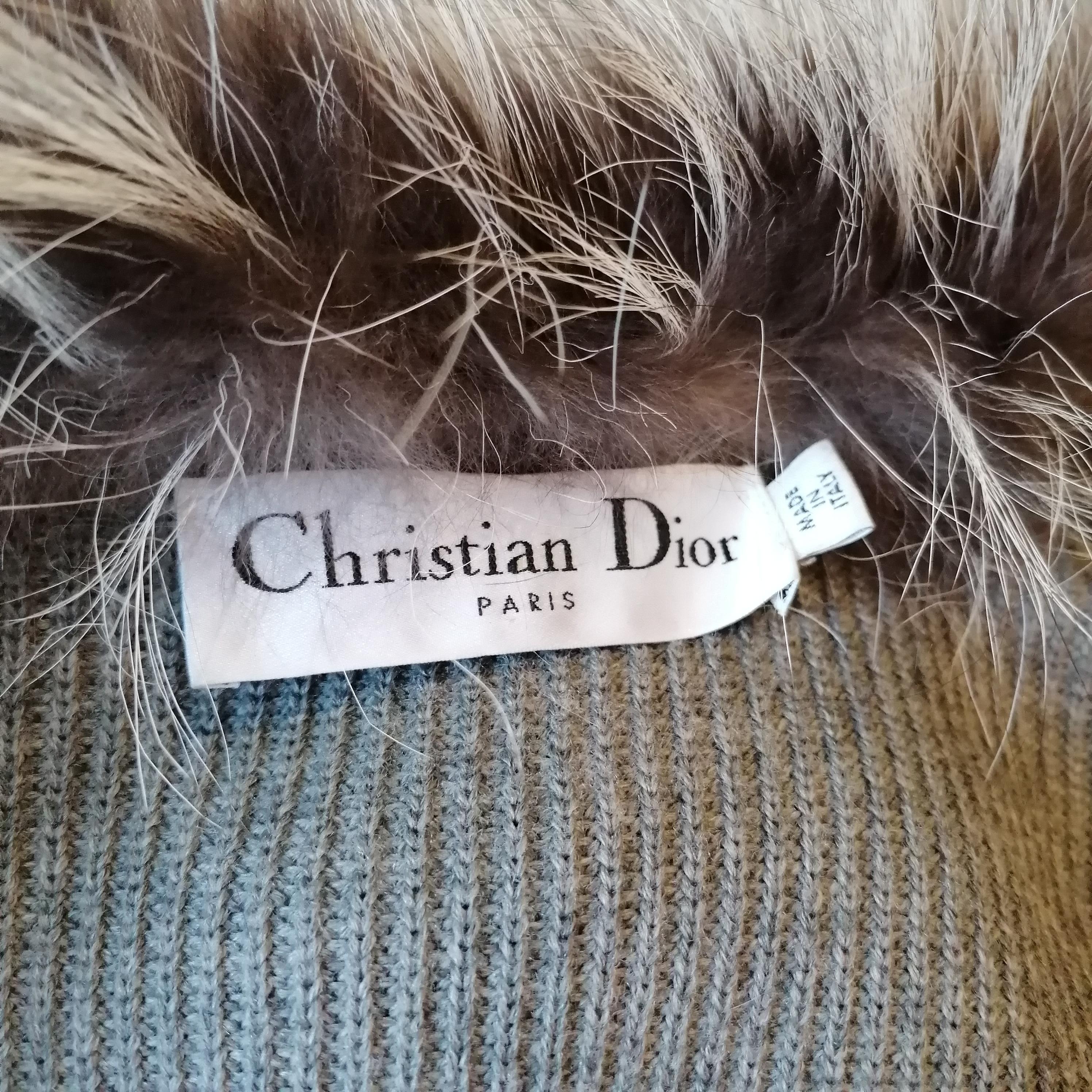 Christian Dior et John Galliano  Manteau de laine tricotée combinée 2010 en vente 3