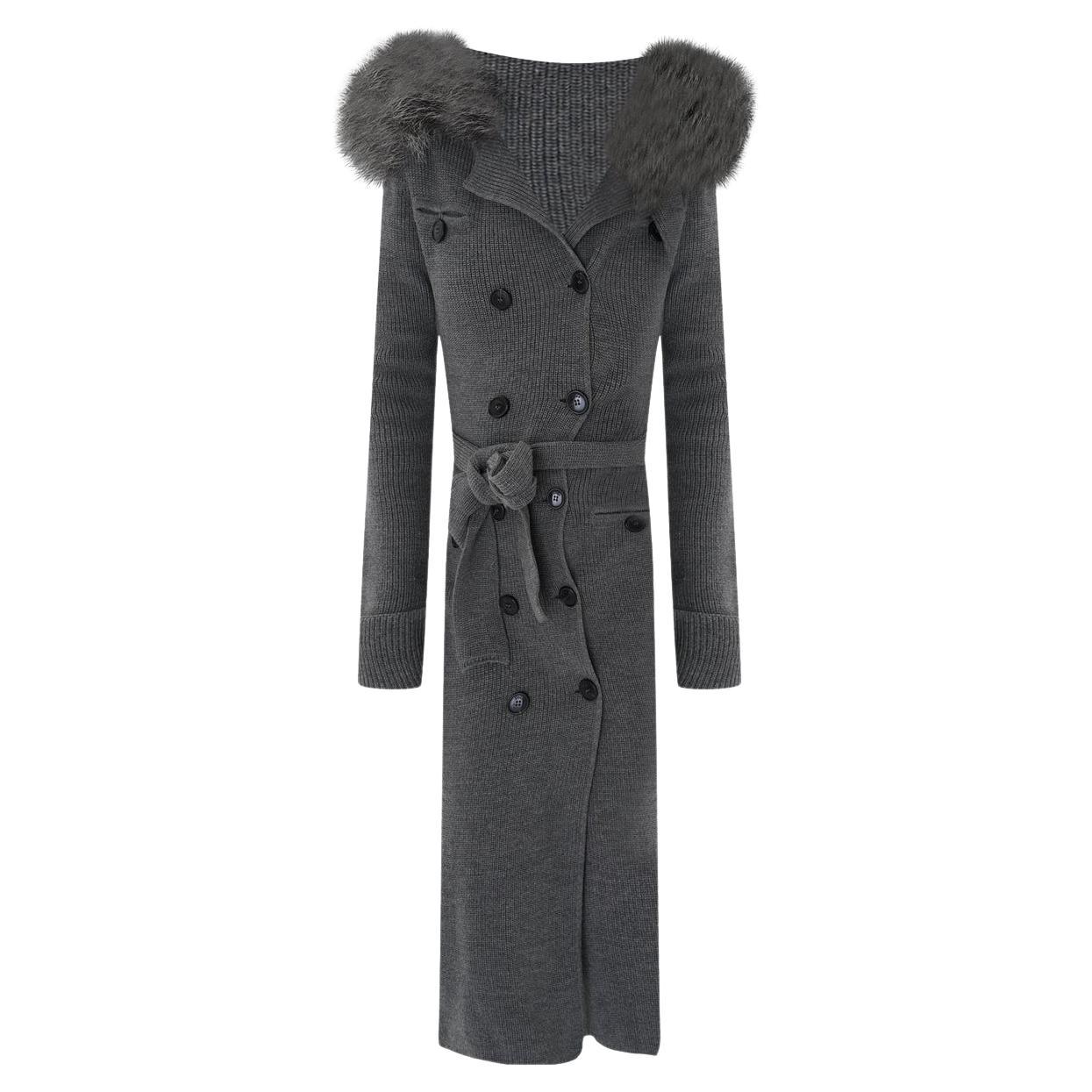 Christian Dior & John Galliano  2010 combined knitted wool coat For Sale