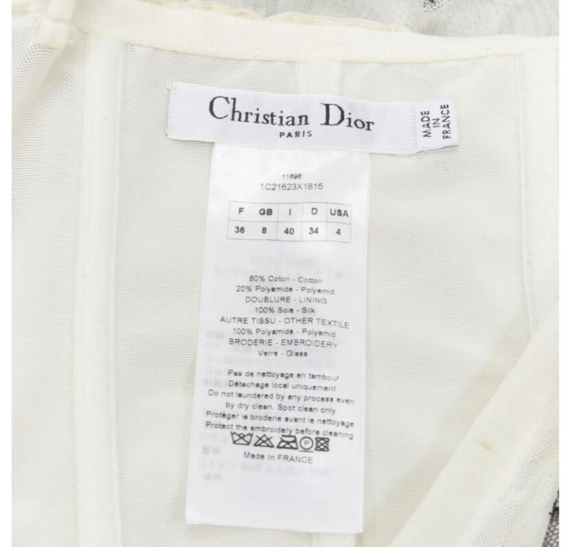 CHRISTIAN DIOR JOHN GALLIANO 2011 Runway lace bead embellished bow dress FR36 S For Sale 5