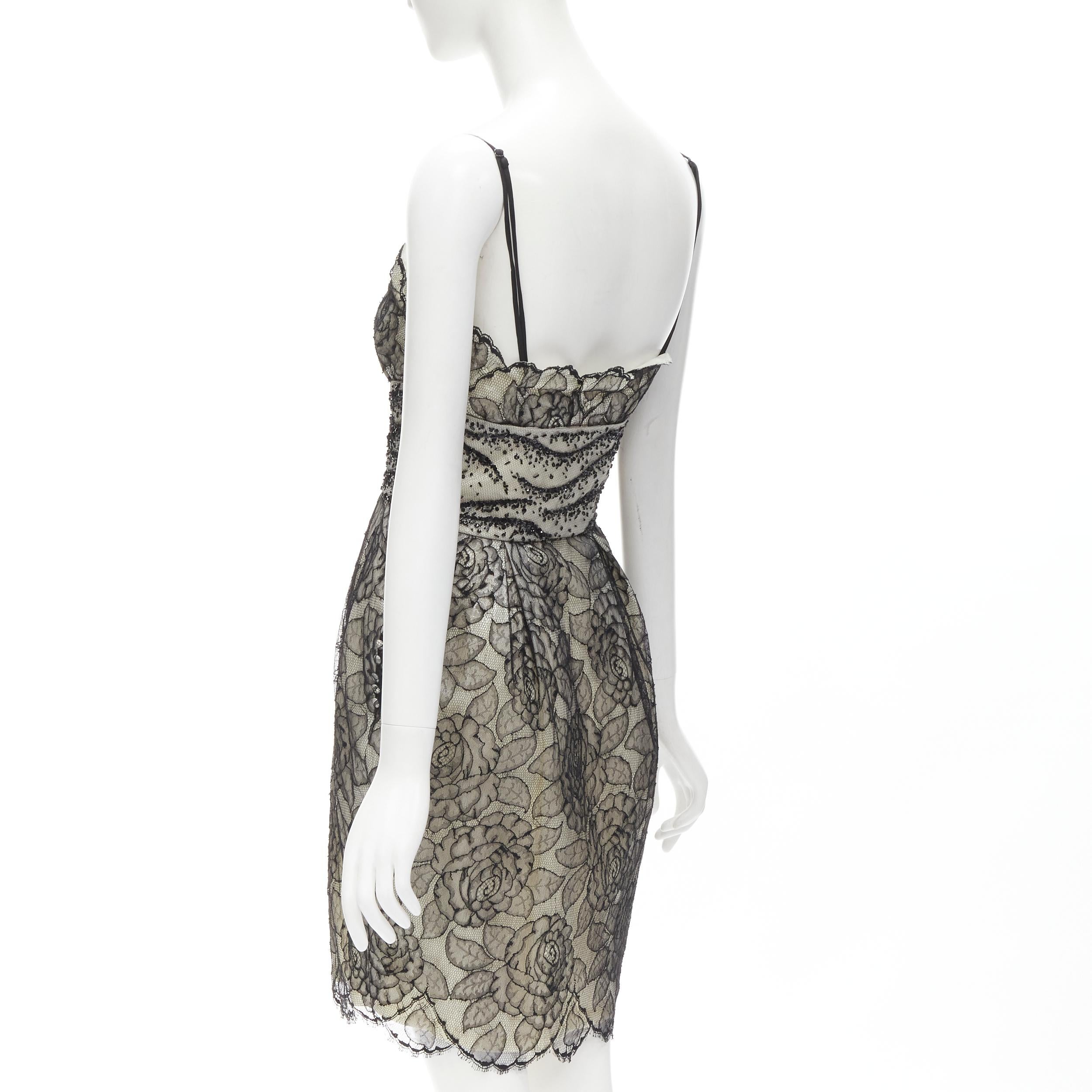 Women's CHRISTIAN DIOR JOHN GALLIANO 2011 Runway lace bead embellished bow dress FR36 S For Sale