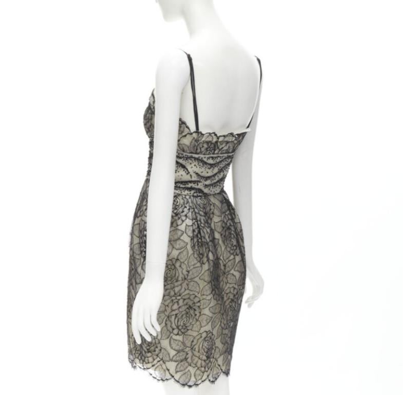 CHRISTIAN DIOR JOHN GALLIANO 2011 Runway lace bead embellished bow dress FR36 S For Sale 1
