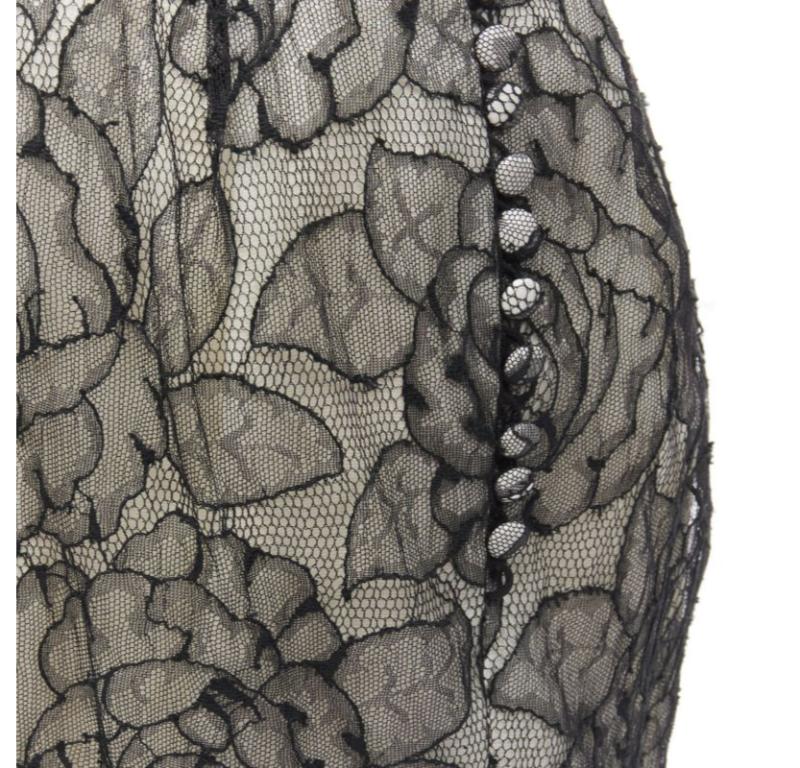 CHRISTIAN DIOR JOHN GALLIANO 2011 Runway lace bead embellished bow dress FR36 S For Sale 2