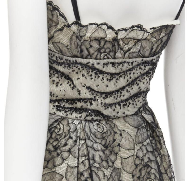 CHRISTIAN DIOR JOHN GALLIANO 2011 Runway lace bead embellished bow dress FR36 S For Sale 3