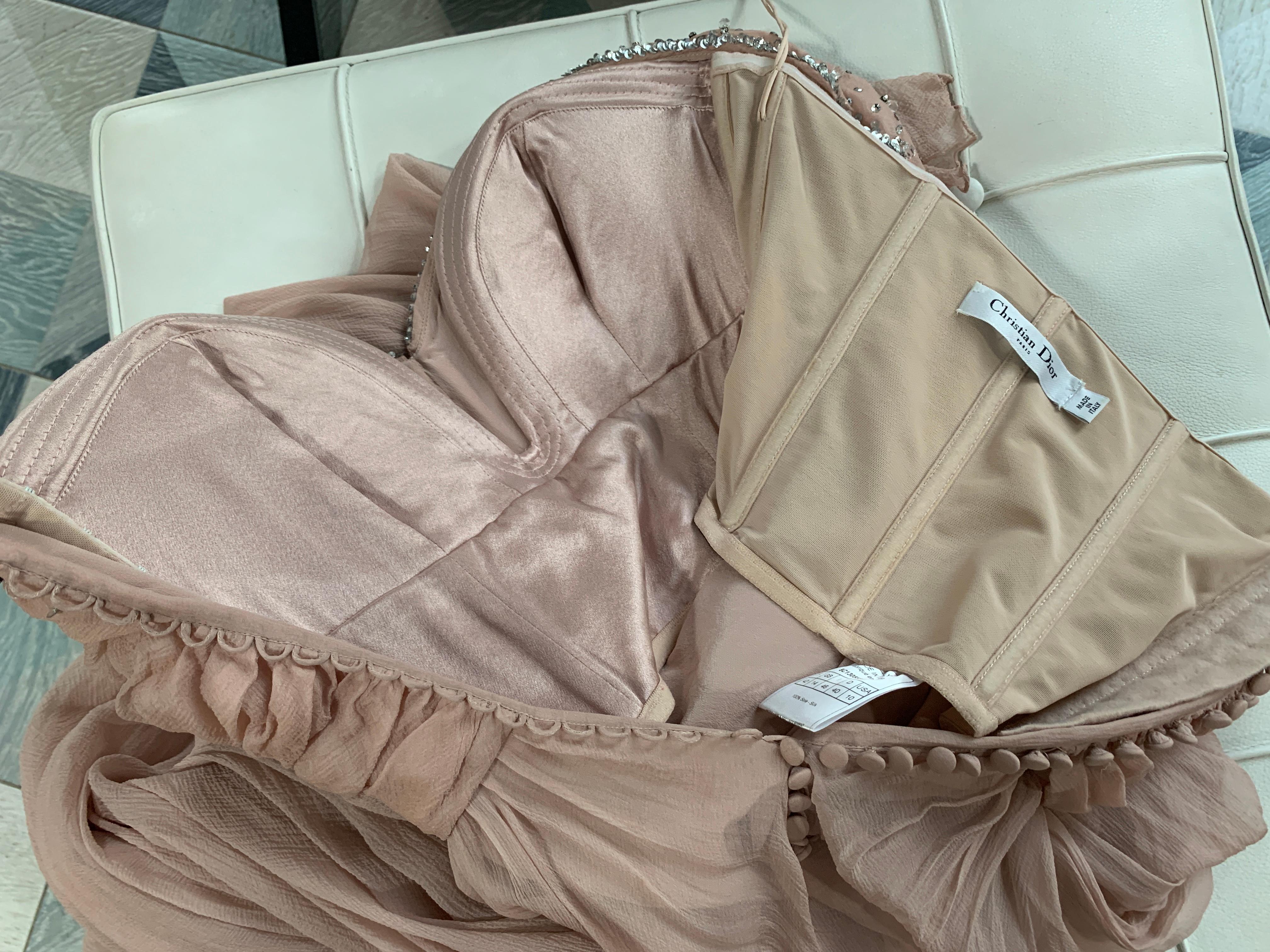 Christian Dior & John Galliano 8C 2008 silk evening dress For Sale 11