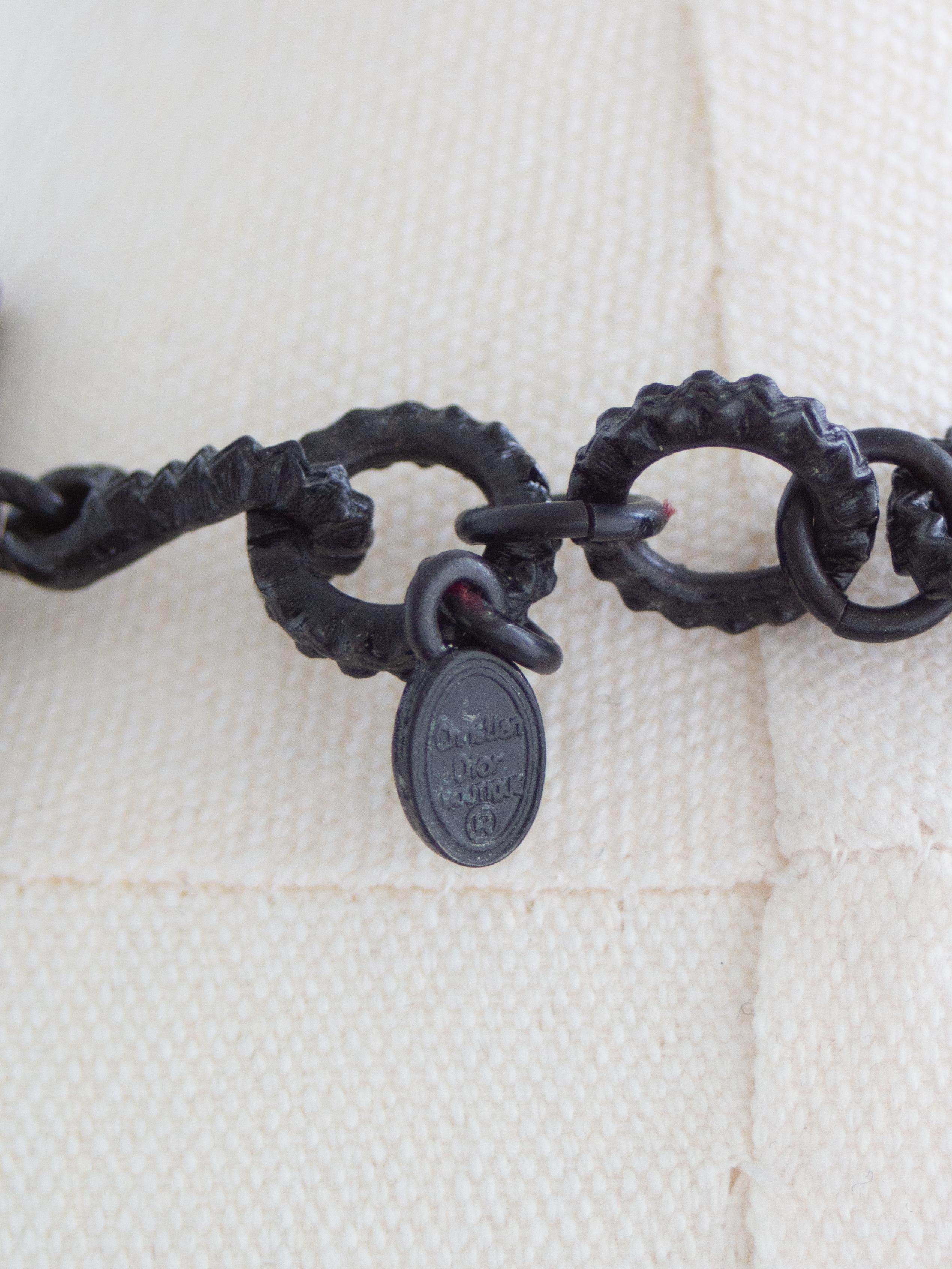 Donna Christian Dior John Galliano 90s Maasai Black Beaded Necklace in vendita
