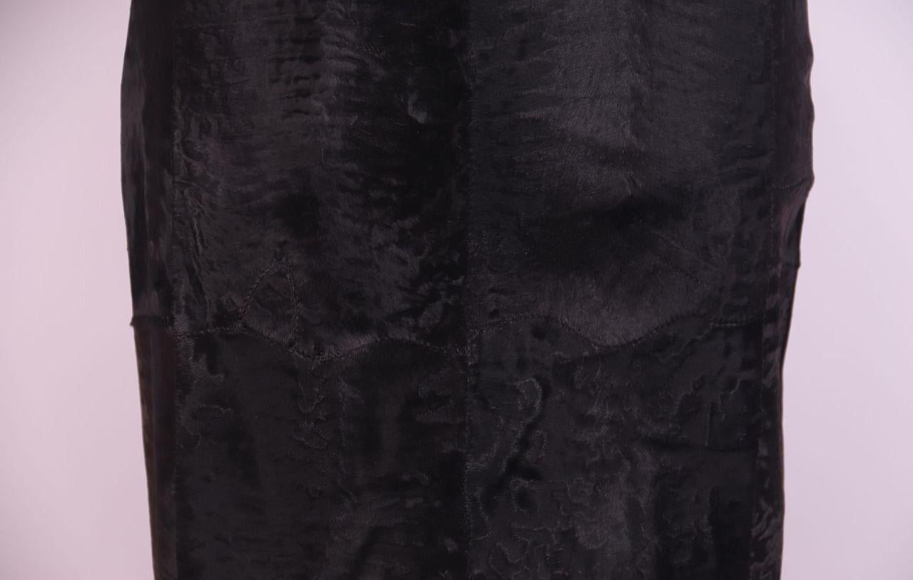 Black Christian Dior & John Galliano Astrakhan fur Skirt FW 2007 For Sale