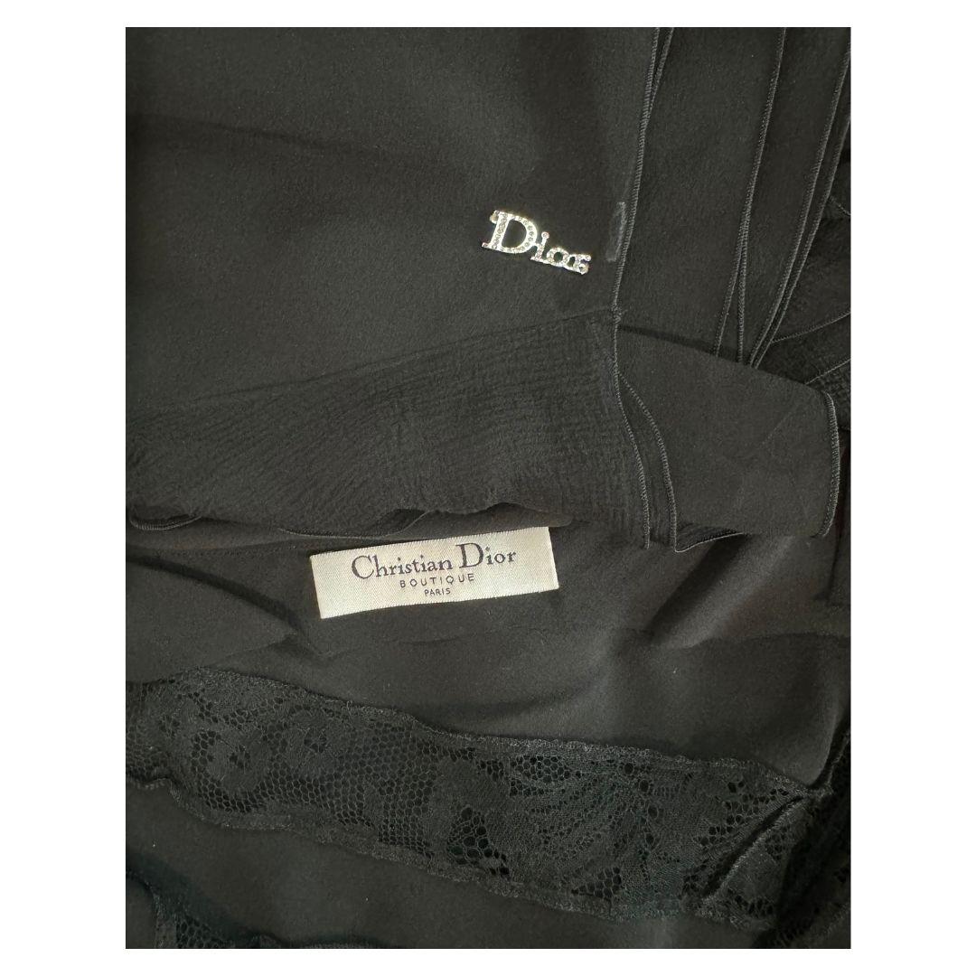 Christian Dior John Galliano Black Lace Evening Gown Spring/Summer 2004 Sz 38FR 1