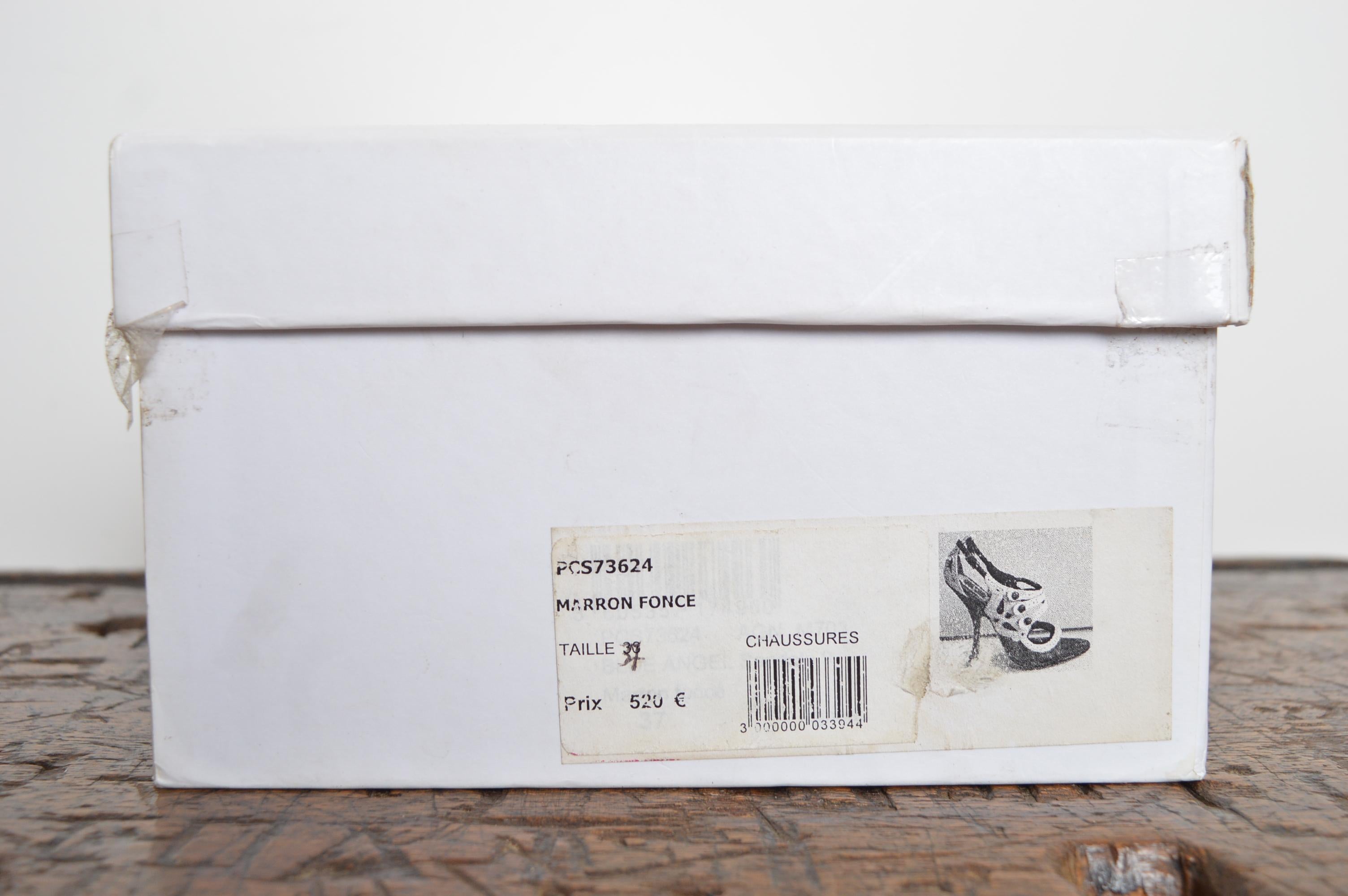 Christian Dior John Galliano Brown Suede Patent Mary Jane sandals Peep Toe Heels For Sale 11
