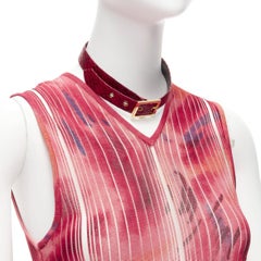 CHRISTIAN DIOR John Galliano choker lattice asymmetric hem sheer dress FR38 M