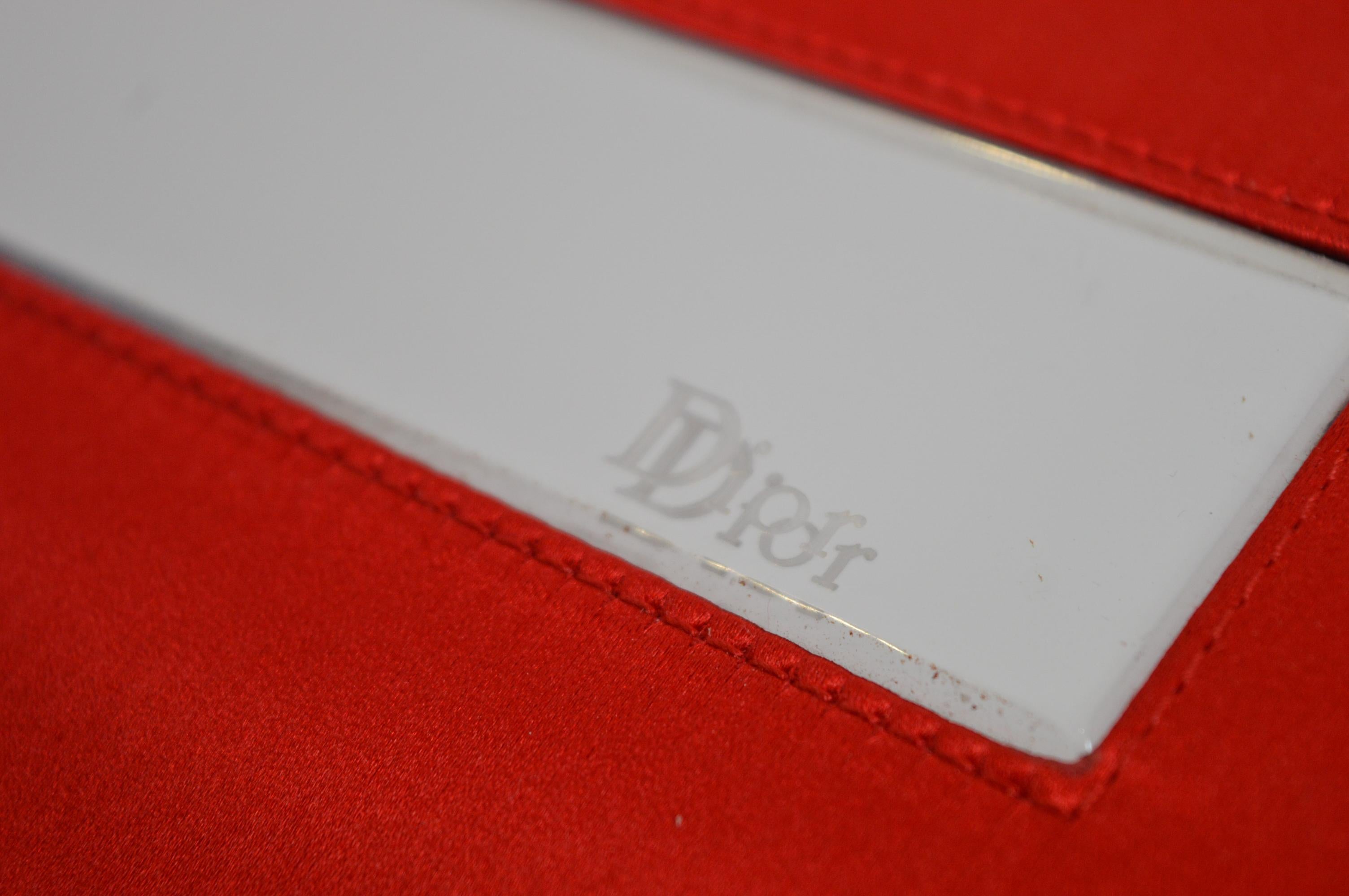 Christian Dior John Galliano D'Trick Red leather Leopard pony Skin Shoulder Bag For Sale 12