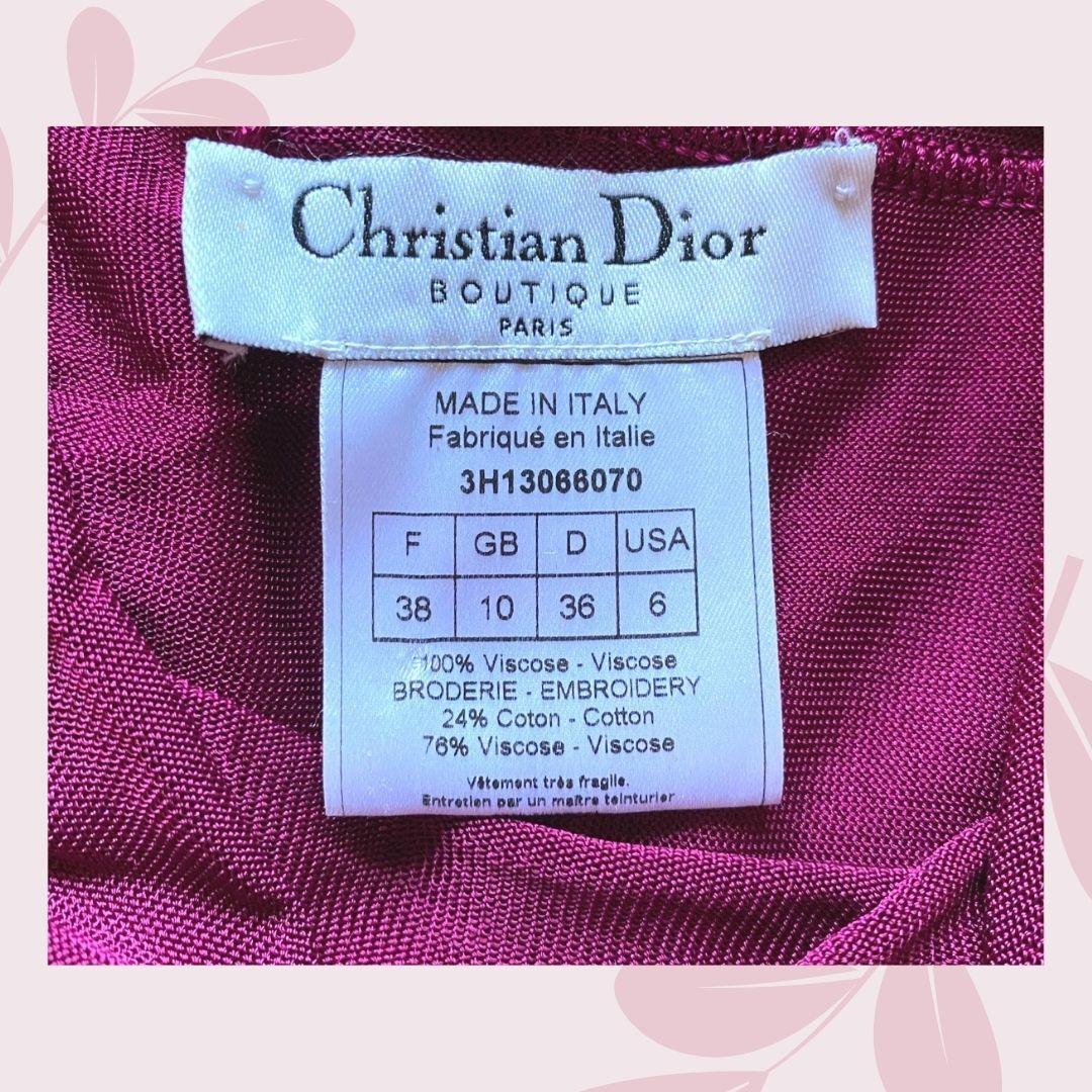 Christian Dior/John Galliano - Besticktes Kirschbaumholzkleid F/W 2003 Gr. 38FR Damen im Angebot