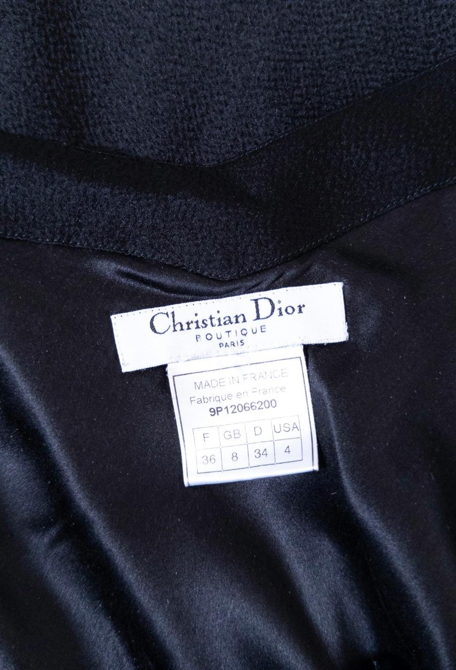 Christian Dior John Galliano Era S/S 1999 Maxi Vestido con Detalle de Encaje Negro FR36 en venta 7