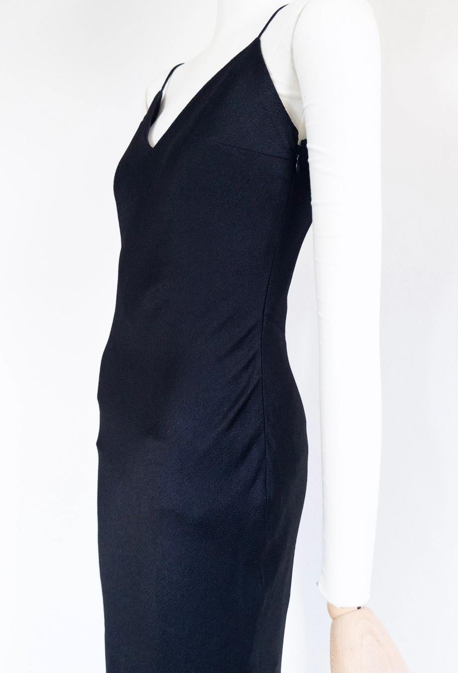 Christian Dior John Galliano Era S/S 1999 Maxi Vestido con Detalle de Encaje Negro FR36 en venta 4